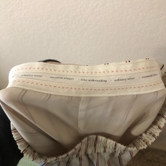 Anthropologie the Essential Pull-On Trouser in White & Red Blue Stripes - Small - Picture 8 of 10